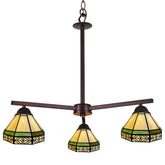 Capulina Tiffany Chandeliers Pendant Light 3-Light Retro Simple Cream Style Stained Glass Hangings Light for Living Dining Room Foyer Farmhouse
